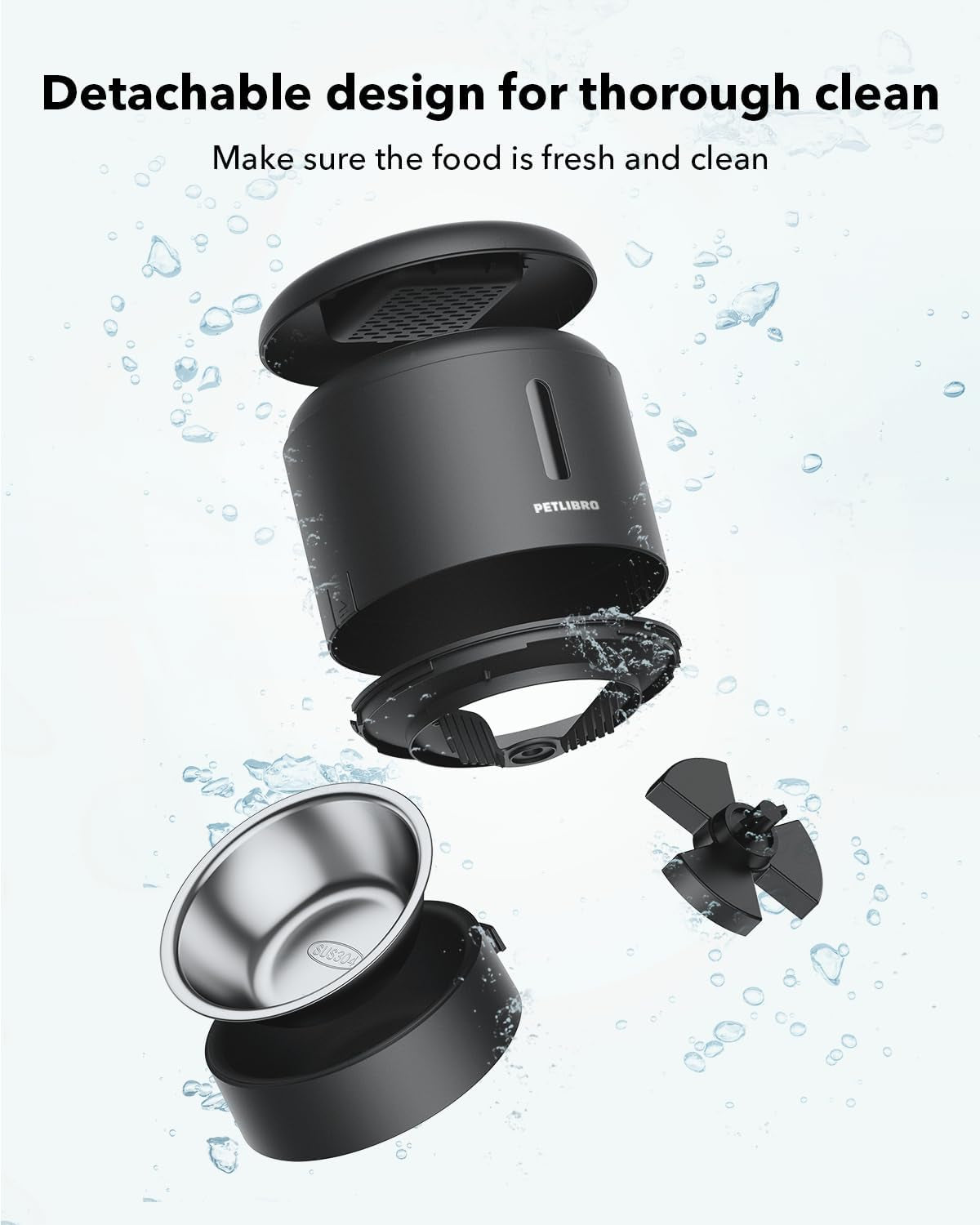 PETLIBRO Automatic Cat Feeder – 3L Programmable Pet Food Dispenser with Airtight Storage, Timed Portion Control, Voice Meal Call & Dual Power Supply, Clog-Free Healthy Feeding for Cats & Small Dogs