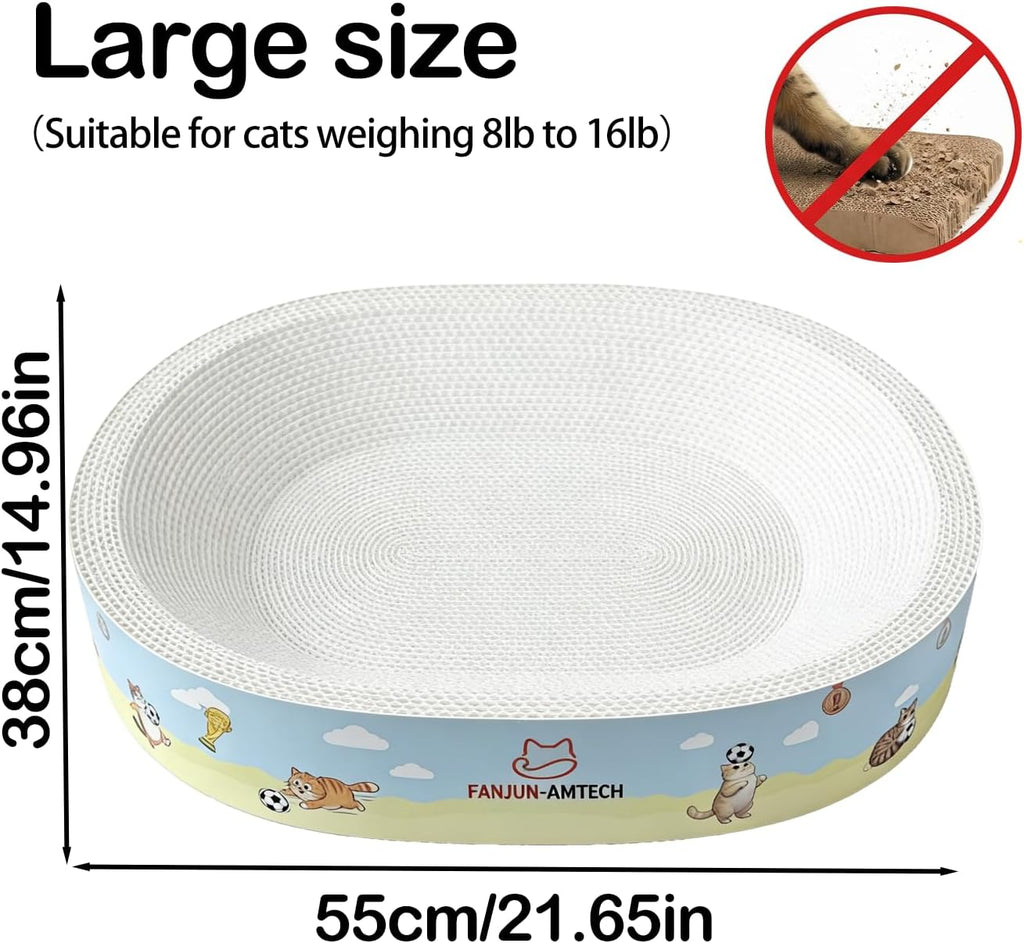 Soccer Cat Scratcher Bed, No-Mess Cat Scratching Pad, No Shed Cat Beds and Scratch Pad for Cats, Plant Fiber Mess Free Cat Scratch Furniture Protector, Stop Cats Eating Paper Craps