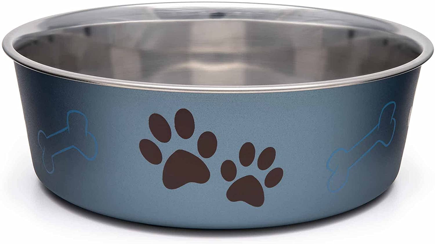 Bella Dog Bowls- Stainless Steel Dog & Cat Bowls - Spill Proof Dog Food Bowl, Cat Bowl, Puppy Essentials & Pet Supplies Great for Home & Travel (Medium 20-35 Lbs, Blueberry)