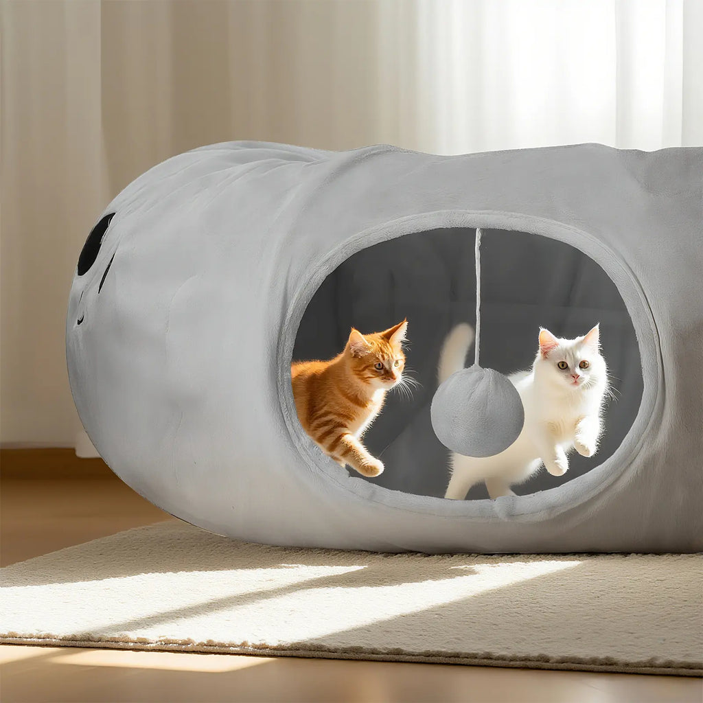 Indoor Cat Tunnel Bed and Toy Set - Octopus-Shaped Peekaboo Cave and Christmas Tree Skirt for Multiple Cats - Perfect for Playtime #SummerSale