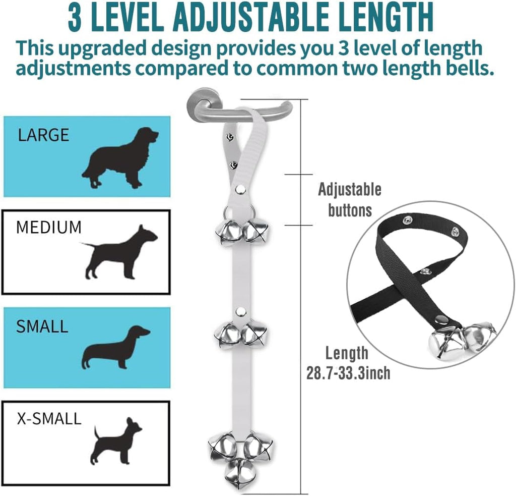 Premium Quality Dog Doorbells for Potty Training - Adjustable Loud 1.4" Extra Large Bells for Easy Puppy Training