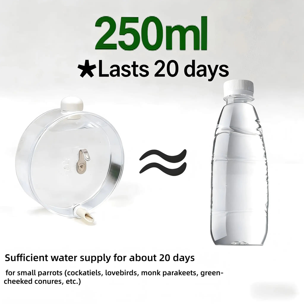 Parrot Pin Valve Water Dispenser with Space Capsule Design, Leak-Proof Instant Water Delivery, High Capacity Automatic Bird Water Bottle, Nozzle Feeder for Birds