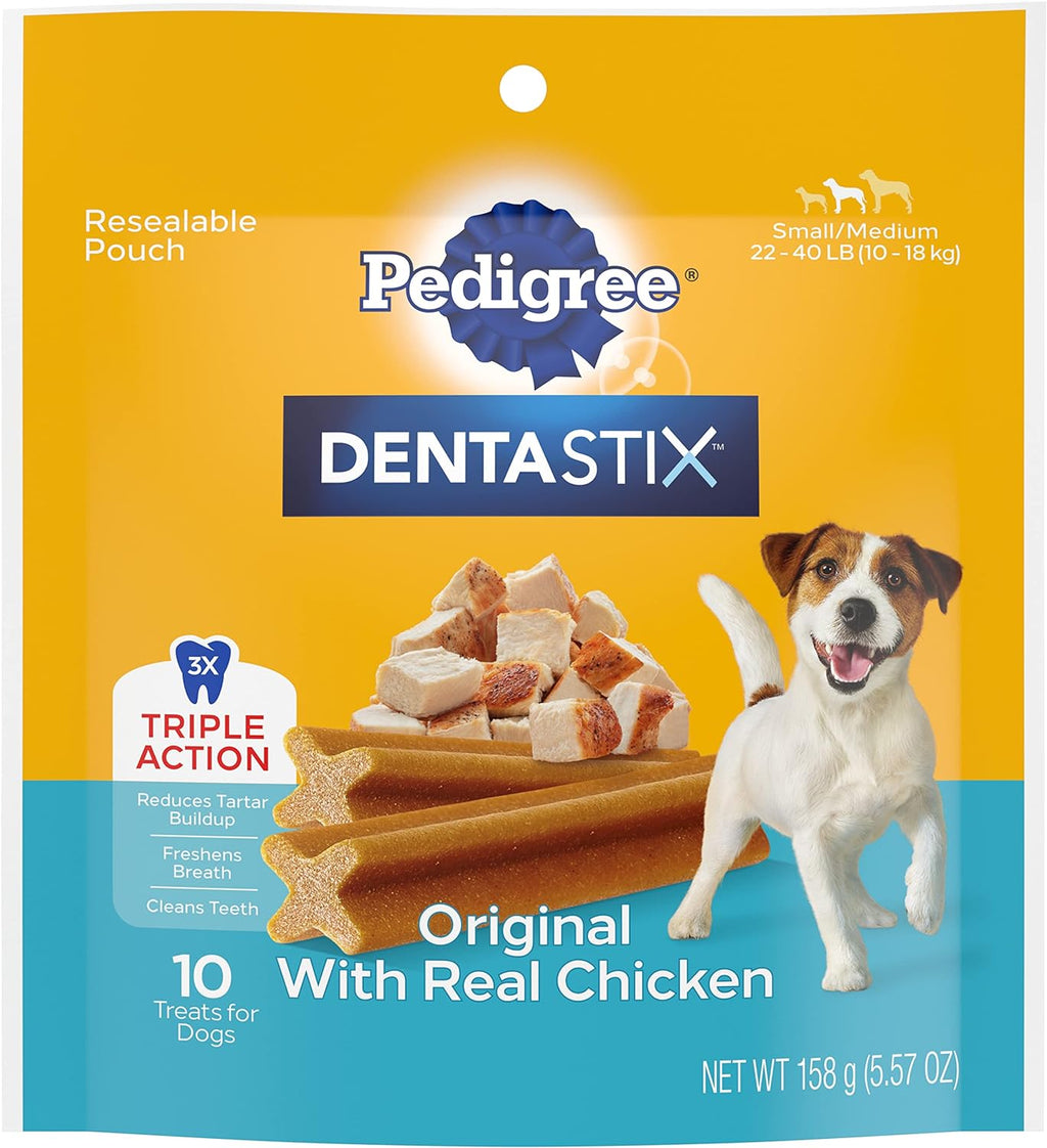 Pedigree DENTASTIX Original Flavor Dental Treats for Small to Medium Dogs, 5.57 Oz Pack, Set of 7 (70 Total Treats)