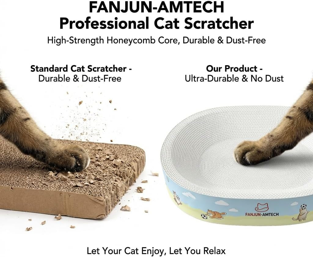 Soccer Cat Scratcher Bed, No-Mess Cat Scratching Pad, No Shed Cat Beds and Scratch Pad for Cats, Plant Fiber Mess Free Cat Scratch Furniture Protector, Stop Cats Eating Paper Craps
