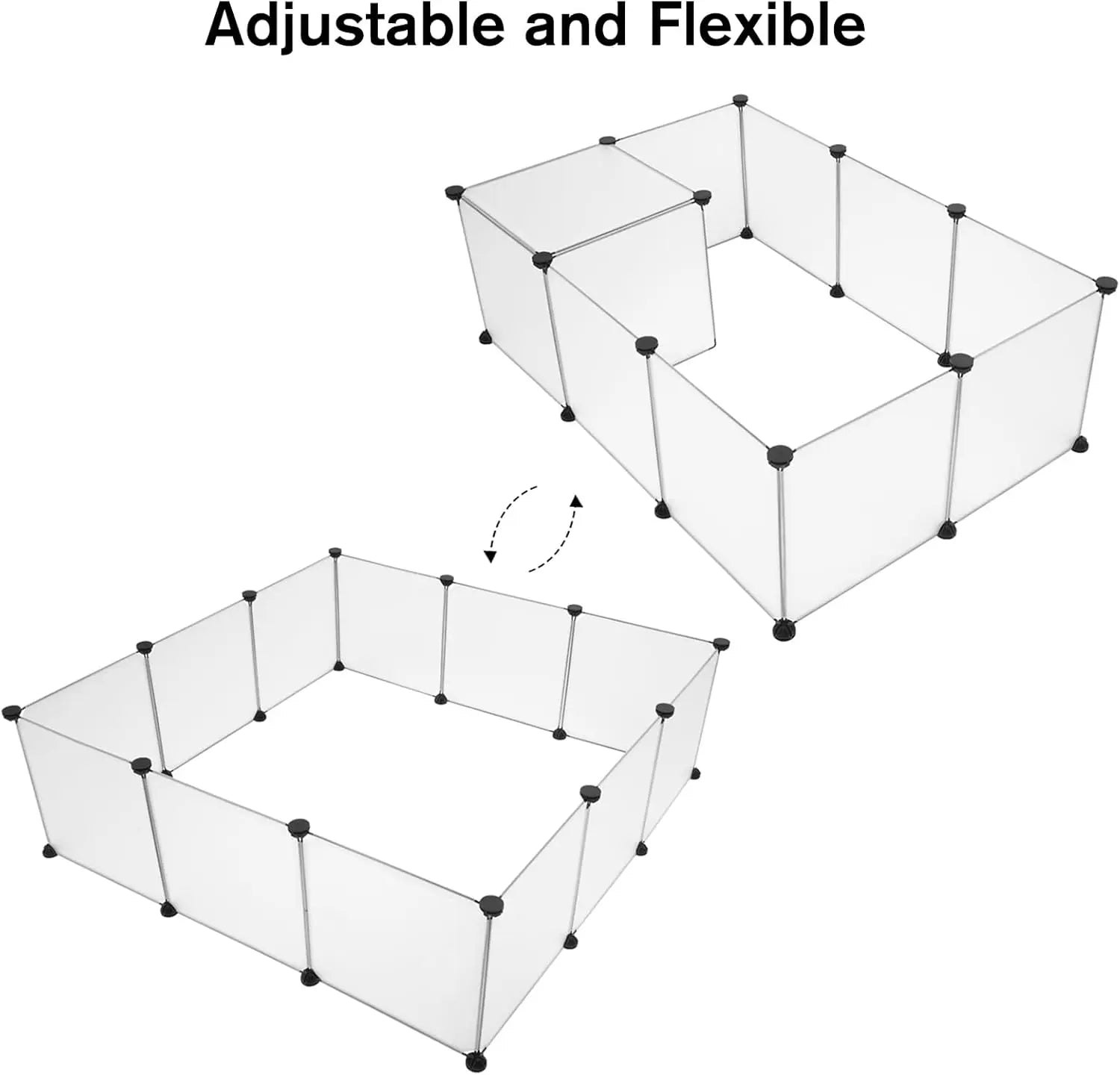 12-Piece 14"x14" Portable Playpen for Small Animals, Indoor/Outdoor Kennel and Fence for Puppies, Guinea Pigs, Bunnies, Ferrets, Hamsters, and Hedgehogs