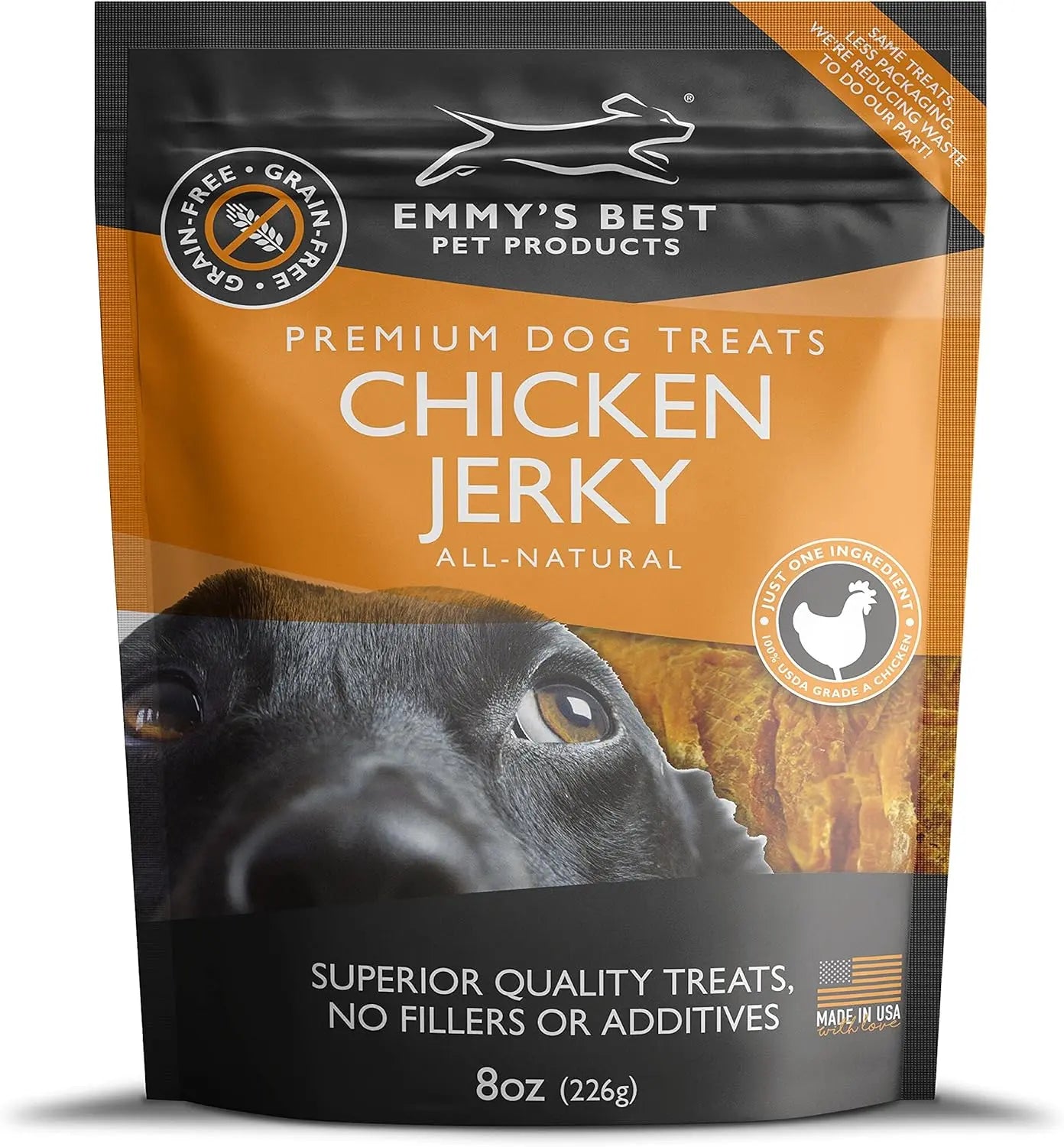 Emmy's Best EBPP Natural Chicken Jerky Dog Treats - Made in the USA with Real Grilled Chicken - Suitable for Medium, Large, and Small Dogs - 100% Natural Formula