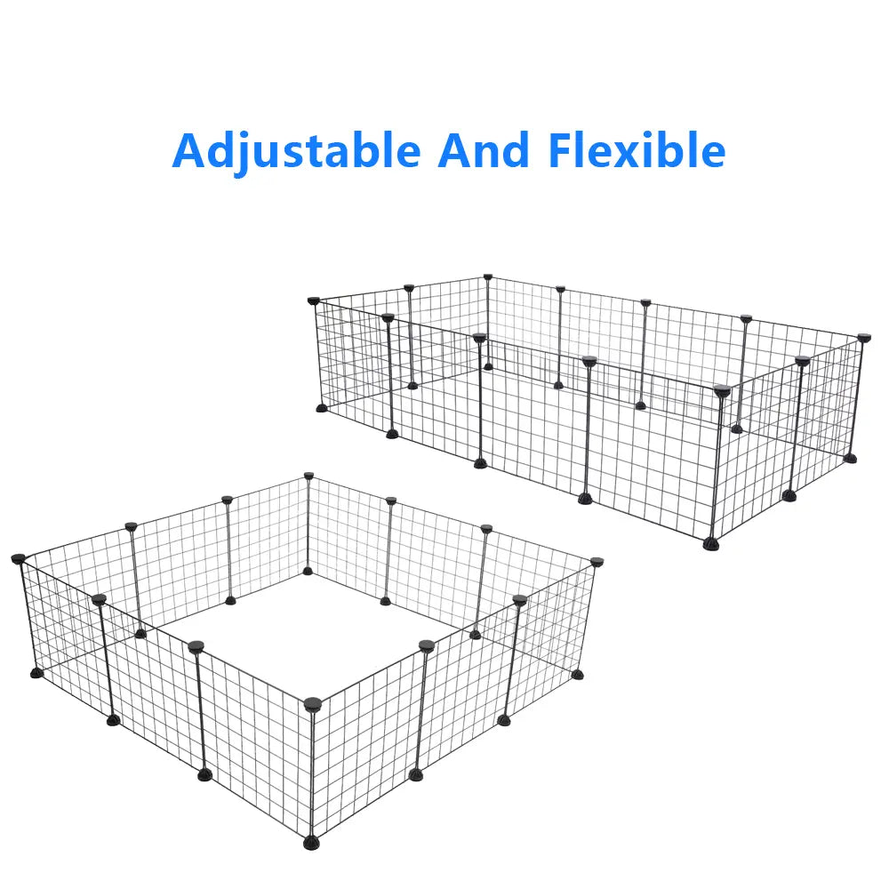 12-Piece 14"x14" Portable Playpen for Small Animals, Indoor/Outdoor Kennel and Fence for Puppies, Guinea Pigs, Bunnies, Ferrets, Hamsters, and Hedgehogs