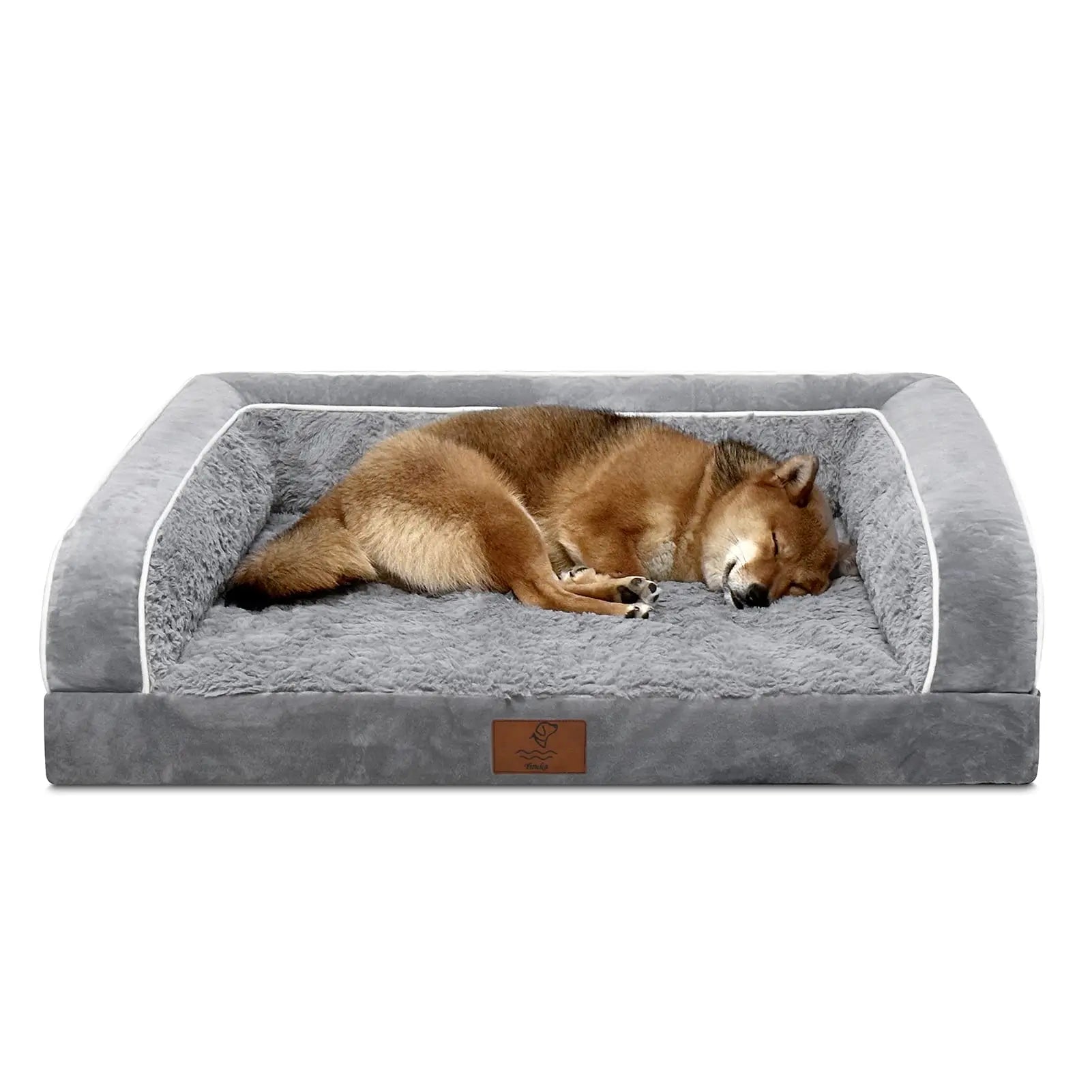 Large Dog Orthopedic Sofa Bed, Washable with Removable Cover, Waterproof Design and Nonslip Bottom, High Bolster Support