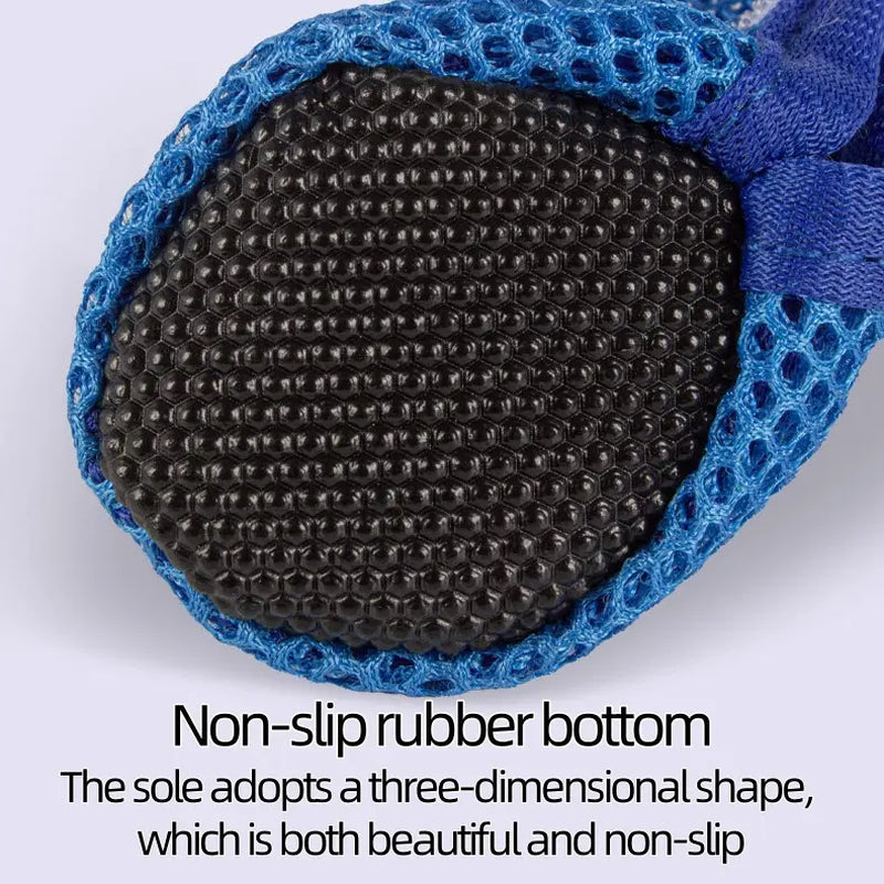 Breathable Mesh Dog Boots for Small to Medium Breeds - Summer Non-Slip Paw Protectors