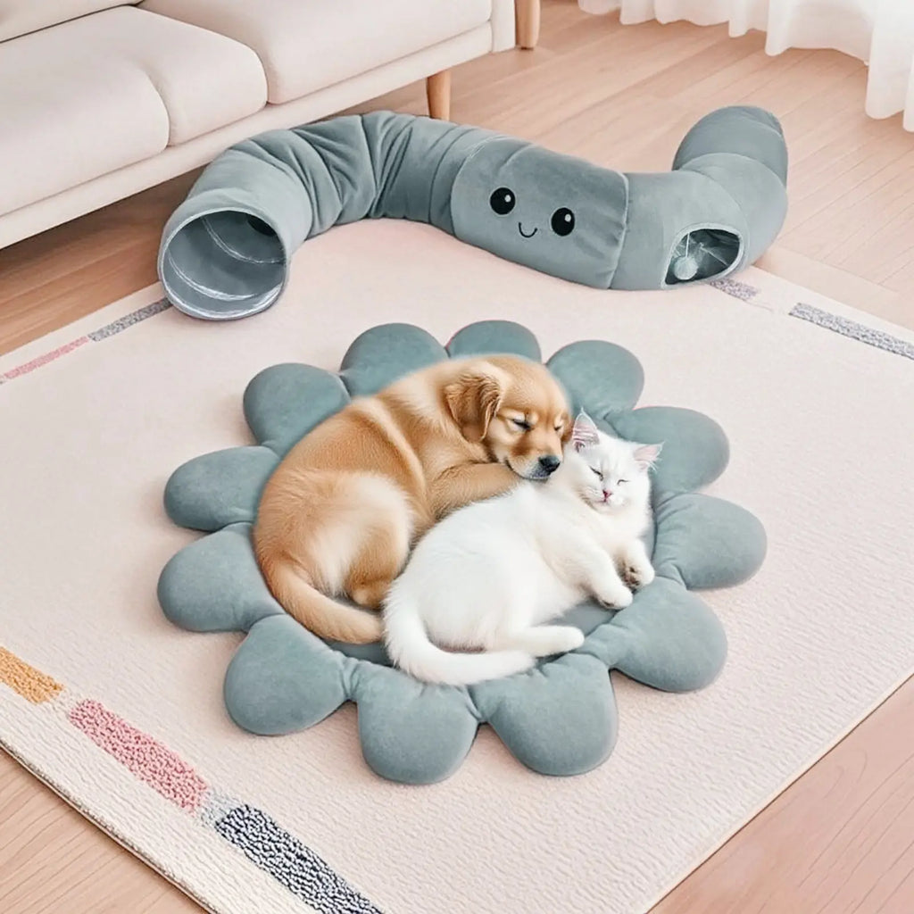 Indoor Cat Tunnel Bed and Toy Set - Octopus-Shaped Peekaboo Cave and Christmas Tree Skirt for Multiple Cats - Perfect for Playtime #SummerSale