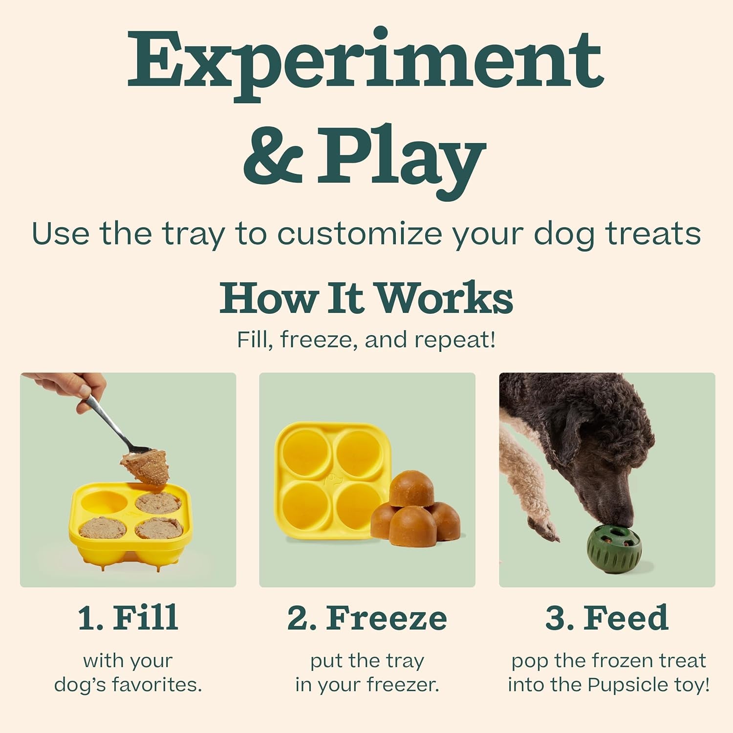 Starter Pack Dog Treat Toy for Small Dogs 10-25 Lbs | Long-Lasting Enrichment Kit, Pupsicle Toy Included, Reusable Treat Mold, Chicken Pops, DIY Frozen Treats