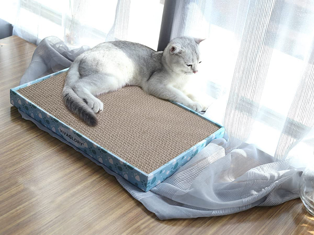 Cat Scratching Board - Extra Wide 3-Pack Cardboard Scratcher with Catnip for Indoor Use - Flat Scratch Pad for Kittens