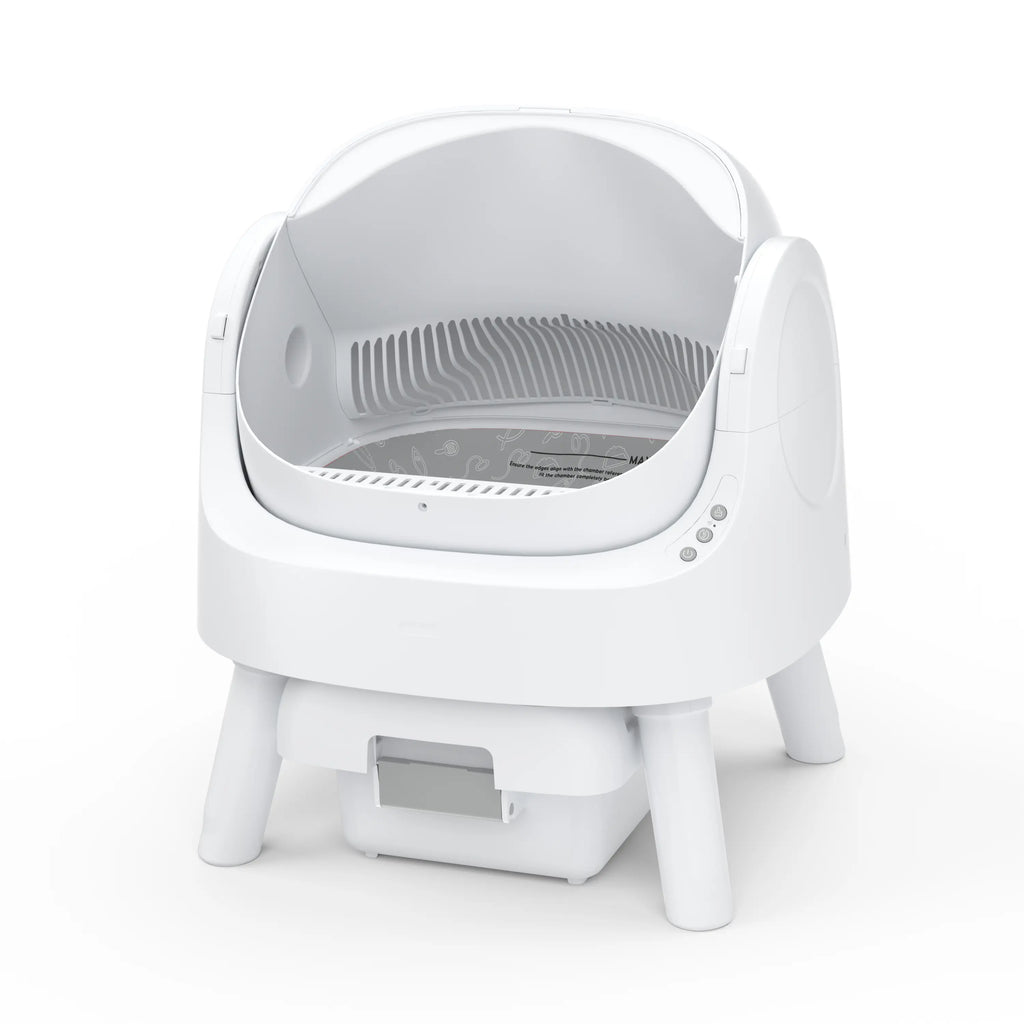 Petpivot Automatic Self-Cleaning Cat Litter Box with Open-Top Design - Hands-Free Operation, 6.5L/1.72Gal and 7L/1.85Gal Capacity, Includes 60 Bonus Waste Bags (80 Total)