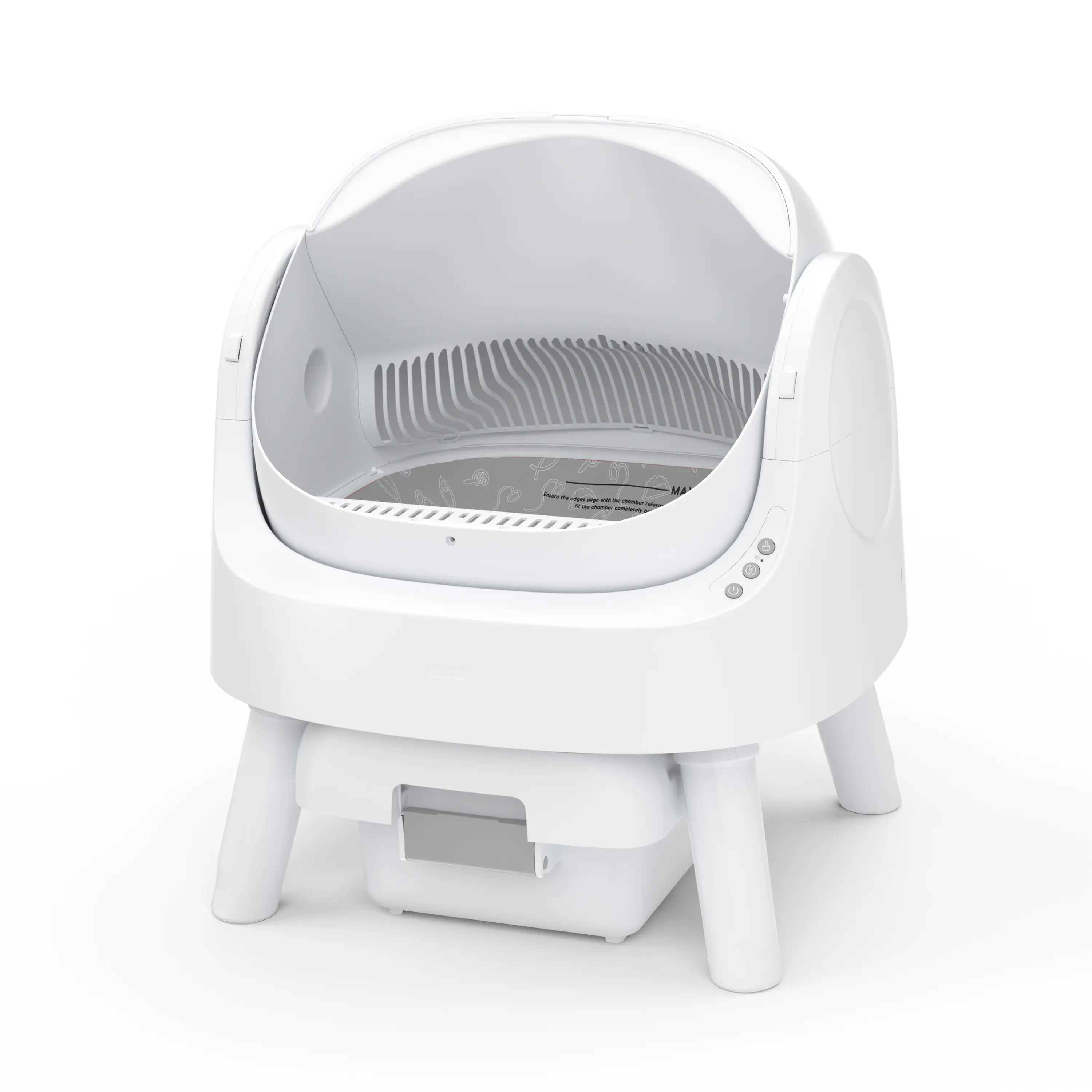 Petpivot Automatic Self-Cleaning Cat Litter Box with Open-Top Design - Hands-Free Operation, 6.5L/1.72Gal and 7L/1.85Gal Capacity, Includes 60 Bonus Waste Bags (80 Total)