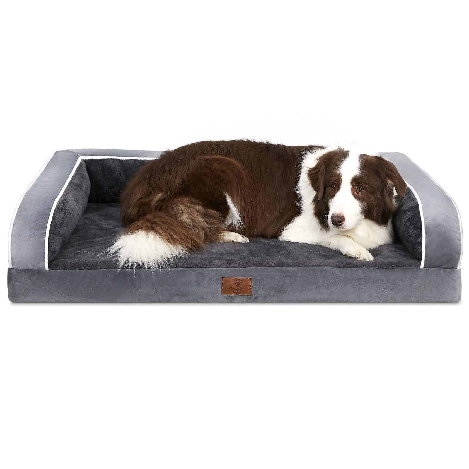 Large Dog Orthopedic Sofa Bed, Washable with Removable Cover, Waterproof Design and Nonslip Bottom, High Bolster Support