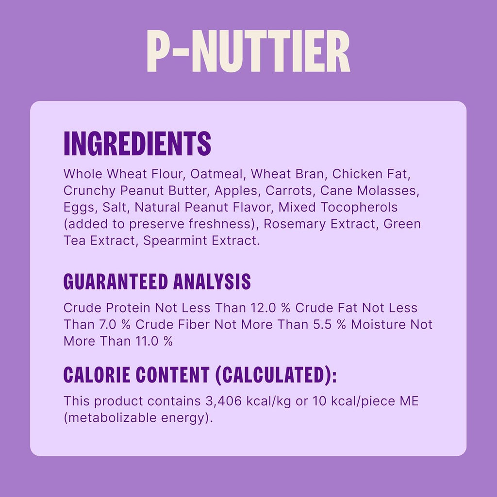 Wellness Classic P-Nuttier Dog Biscuits - Natural Peanut Butter Training Treats, Large Size, 6 lb Box