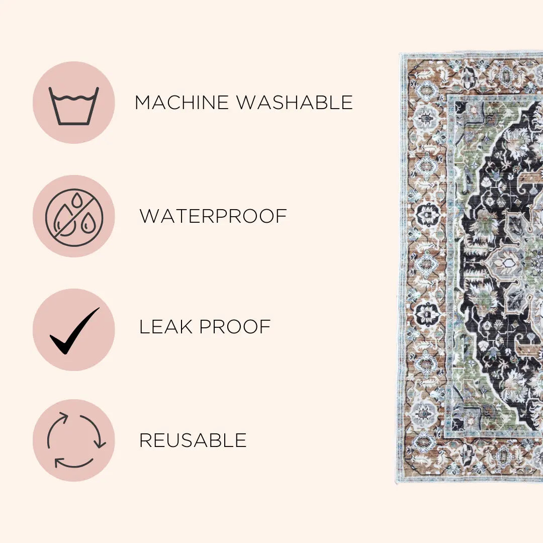 Lovewag Pets Washable Dog Pads - Set of 2, Eco-Friendly and Leak-Proof, Available in Multiple Designs: Sage Forest, Marmalade Sunshine, Moonlit Night, Rustic Terracotta, Sizes: 16" x 24", 36" x 48", 28" x 41" & Single Pack: Sage Forest 54" x 72