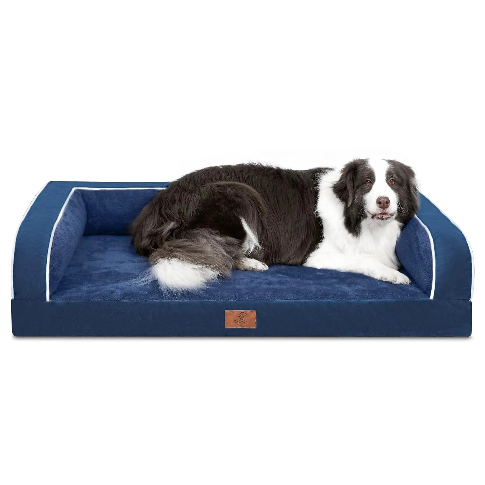 Large Dog Orthopedic Sofa Bed, Washable with Removable Cover, Waterproof Design and Nonslip Bottom, High Bolster Support