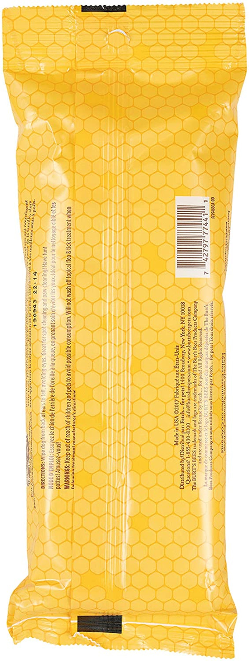 Honey Multipurpose Dog Grooming Wipes - Gentle Hypoallergenic Spot Cleaning Sheets with pH Balanced Natural Formula for Paws, Face, and Butt, 50 Count