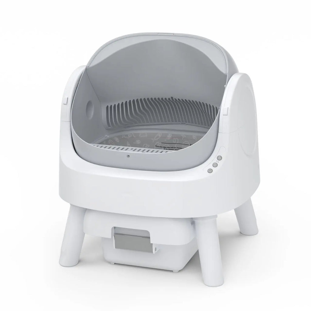 Petpivot Automatic Self-Cleaning Cat Litter Box with Open-Top Design - Hands-Free Operation, 6.5L/1.72Gal and 7L/1.85Gal Capacity, Includes 60 Bonus Waste Bags (80 Total)