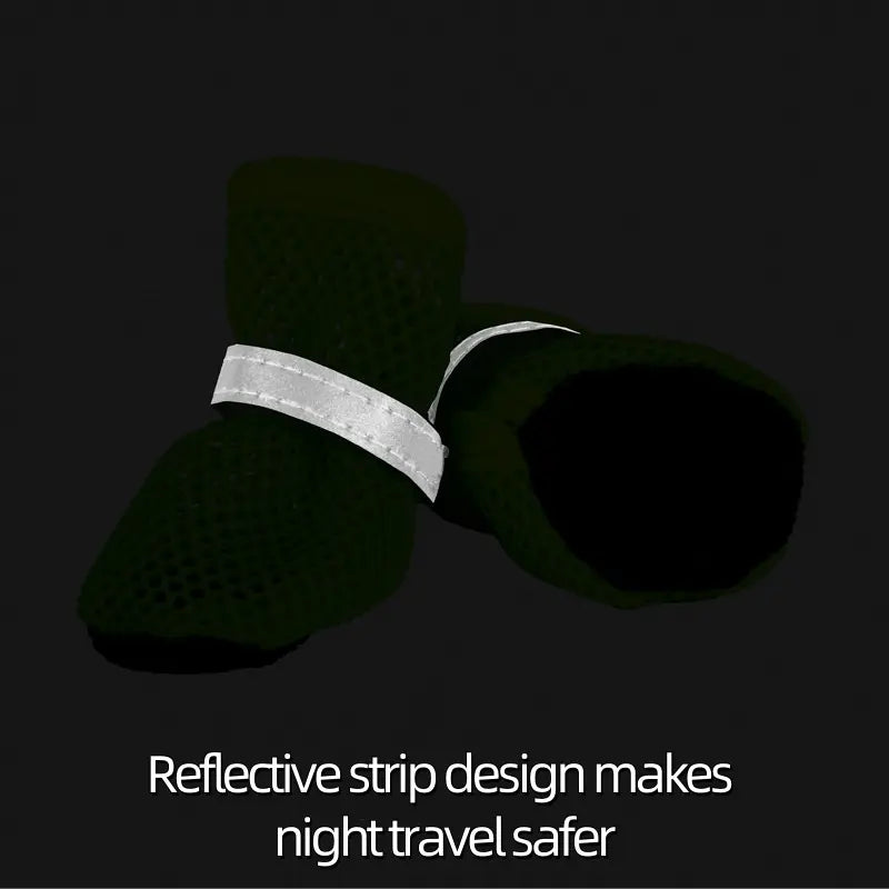 Breathable Mesh Dog Boots for Small to Medium Breeds - Summer Non-Slip Paw Protectors