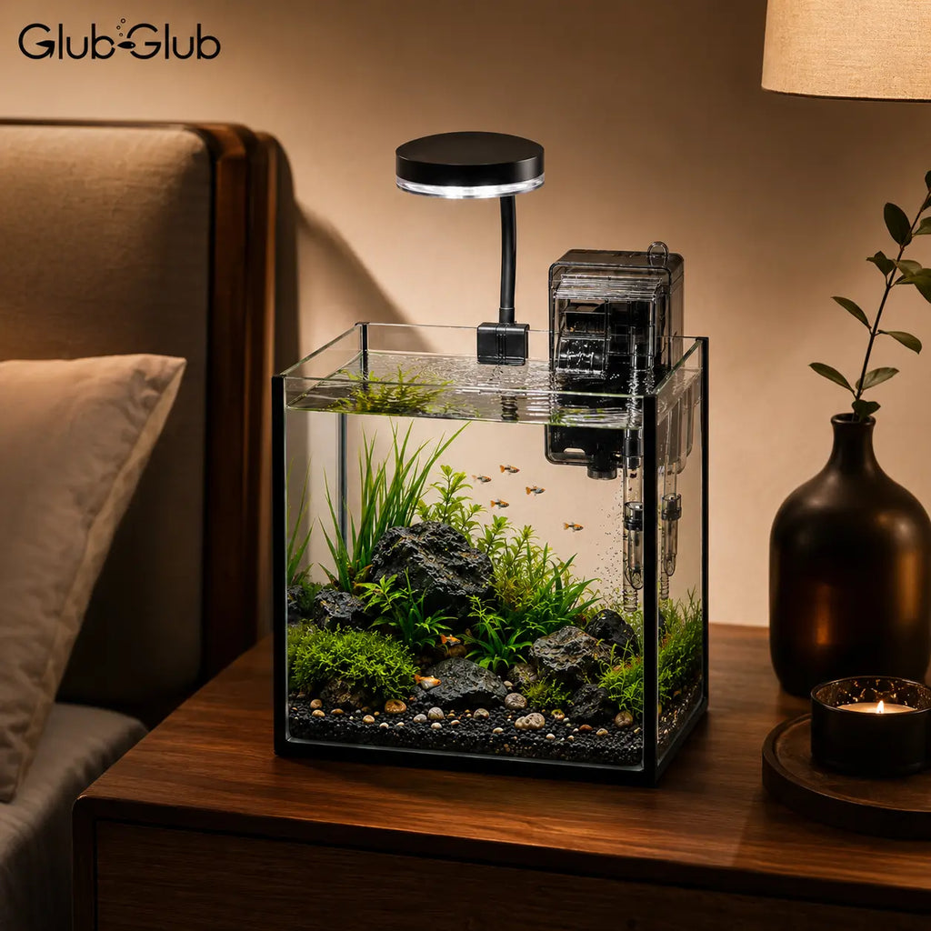 Craftsboys 1.2 Gallon Nano Glass Aquarium with Filter and LED Light for Betta Fish and Aquascaping