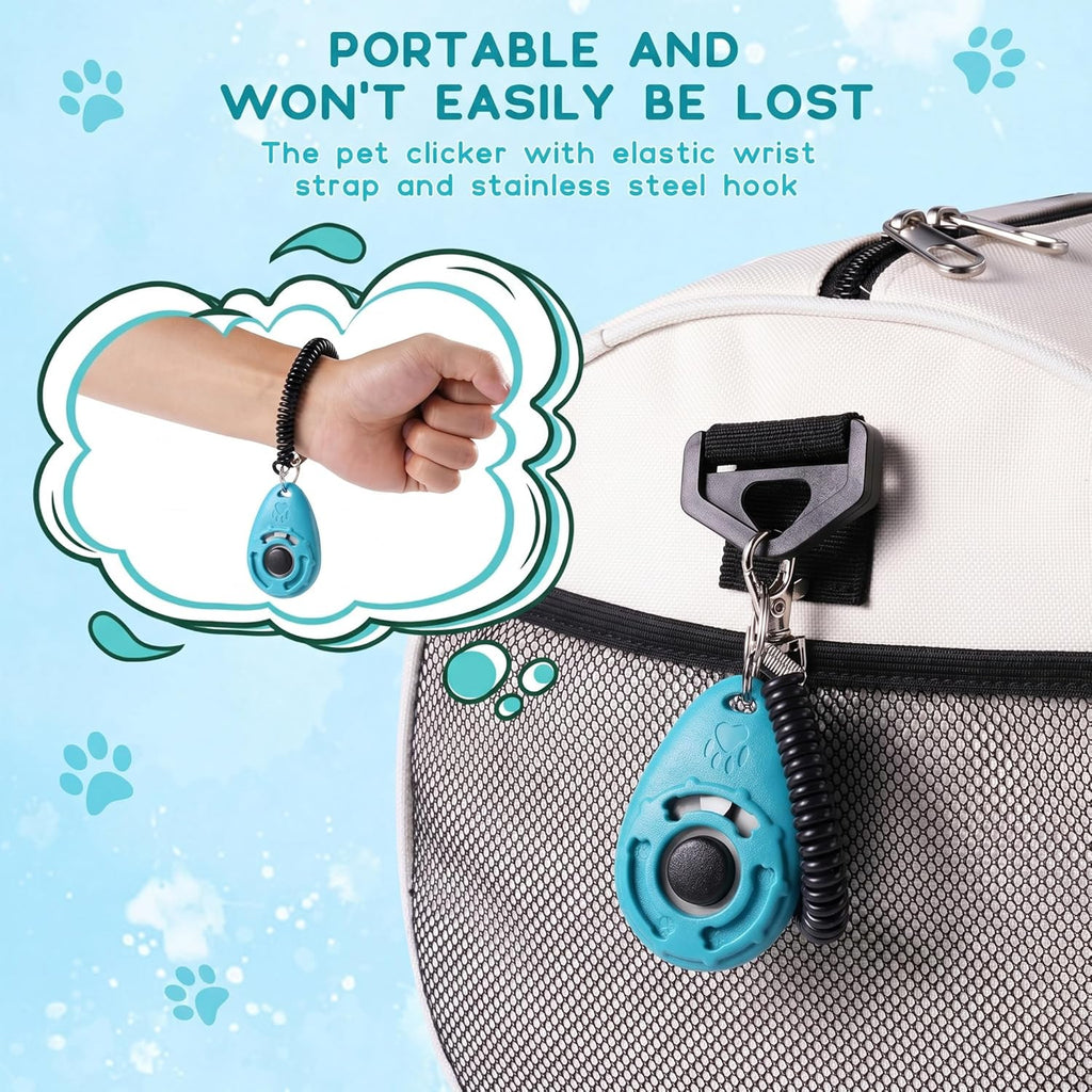 Professional Dog Training Clicker with Wrist Strap and Keyring - Versatile Training Tool for Dogs, Cats, Birds, and Other Pets