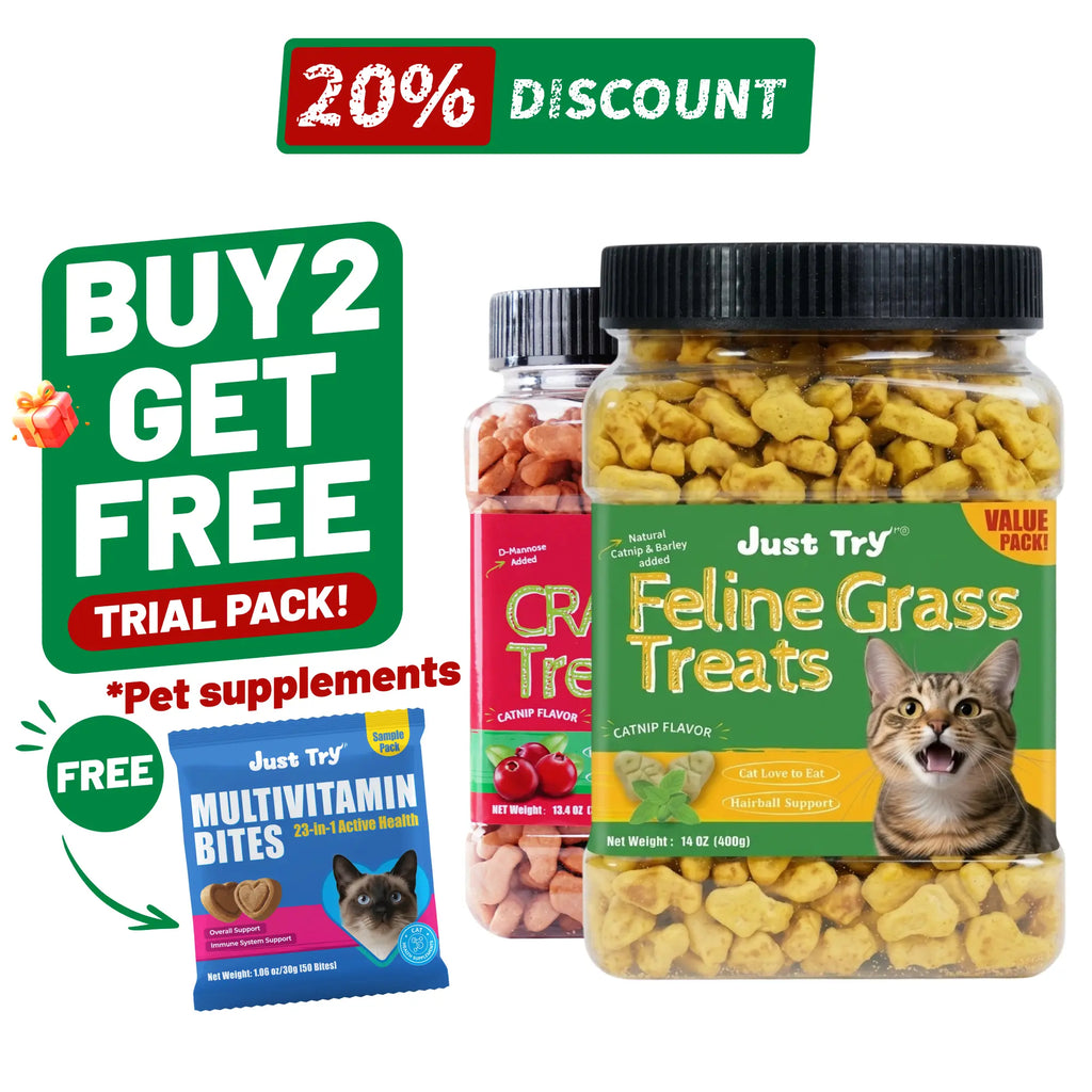 Cat Treats for Indoor Cats - Natural Salmon Hairball Control Biscuits with Cat Grass and Catnip for Dental Care - 14.1 OZ