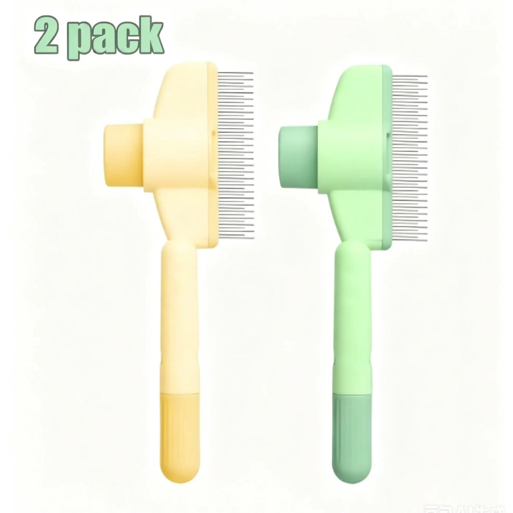 Self-Cleaning Pet Hair Removal Comb Set for Dogs and Cats – Stainless Steel Teeth for Effective Shedding, Mat, and Tangle Management on All Coat Lengths