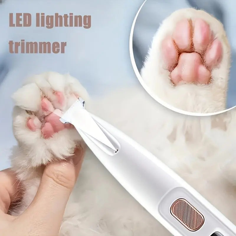 Rechargeable Pet Hair Trimmer Kit with LED Light - Cordless, Quiet Grooming Clippers for Dogs and Cats, Waterproof and Low Noise Pet Shaver