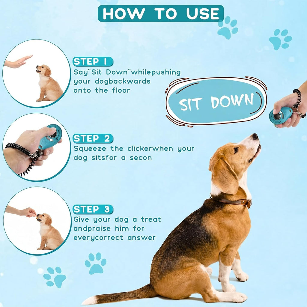 Professional Dog Training Clicker with Wrist Strap and Keyring - Versatile Training Tool for Dogs, Cats, Birds, and Other Pets