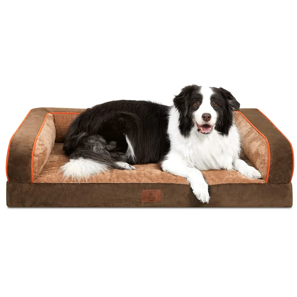 Large Dog Orthopedic Sofa Bed, Washable with Removable Cover, Waterproof Design and Nonslip Bottom, High Bolster Support
