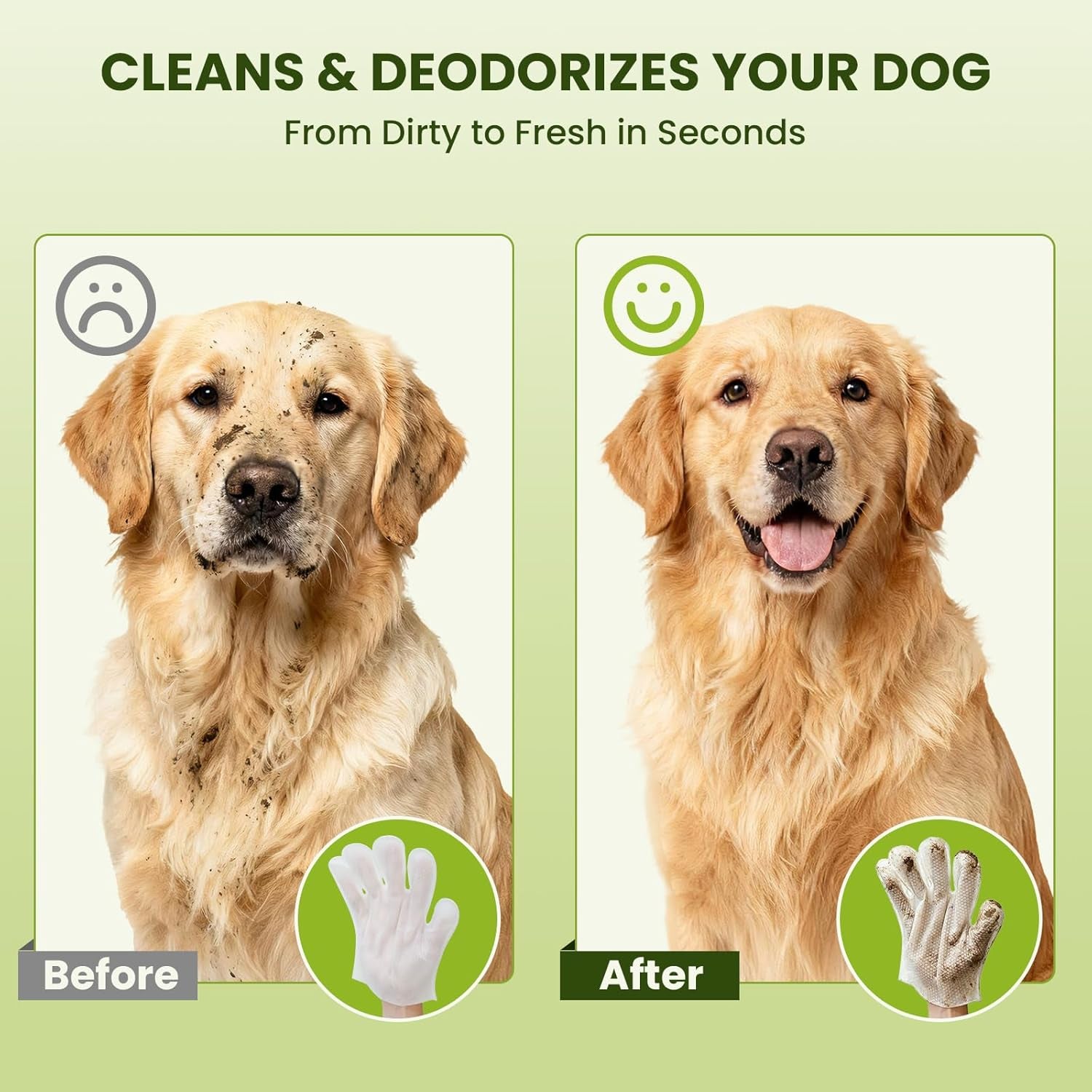 36-Pack Hypoallergenic Pet Wipes for Dogs, Cats, and Small Animals | No-Rinse Deodorizing Wipes for Paws, Butt, Eyes, and Ears | Effective Stain and Odor Cleanup for Travel and Between Baths