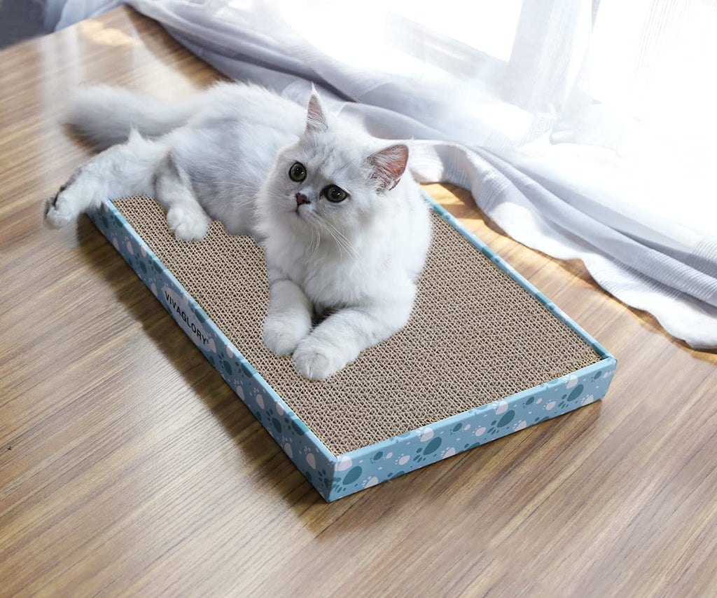 Cat Scratching Board - Extra Wide 3-Pack Cardboard Scratcher with Catnip for Indoor Use - Flat Scratch Pad for Kittens