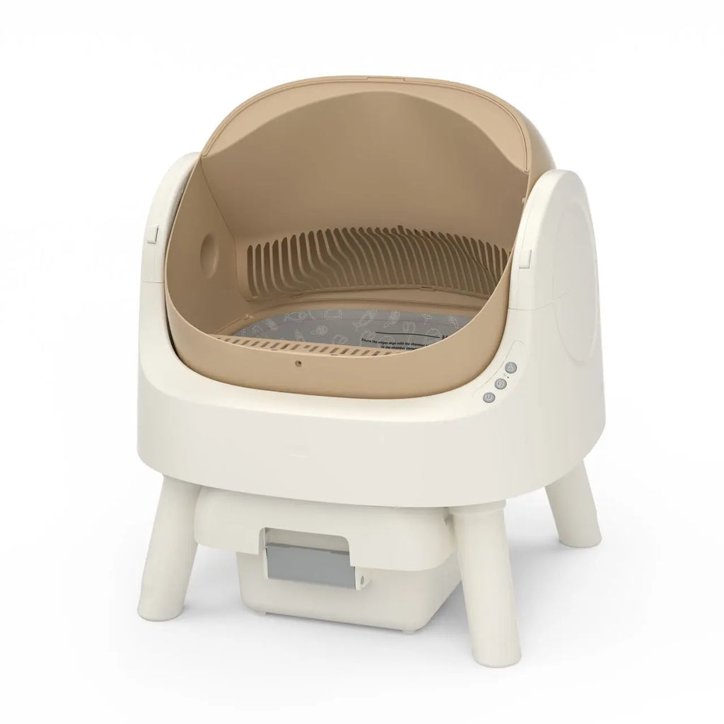 Petpivot Automatic Self-Cleaning Cat Litter Box with Open-Top Design - Hands-Free Operation, 6.5L/1.72Gal and 7L/1.85Gal Capacity, Includes 60 Bonus Waste Bags (80 Total)