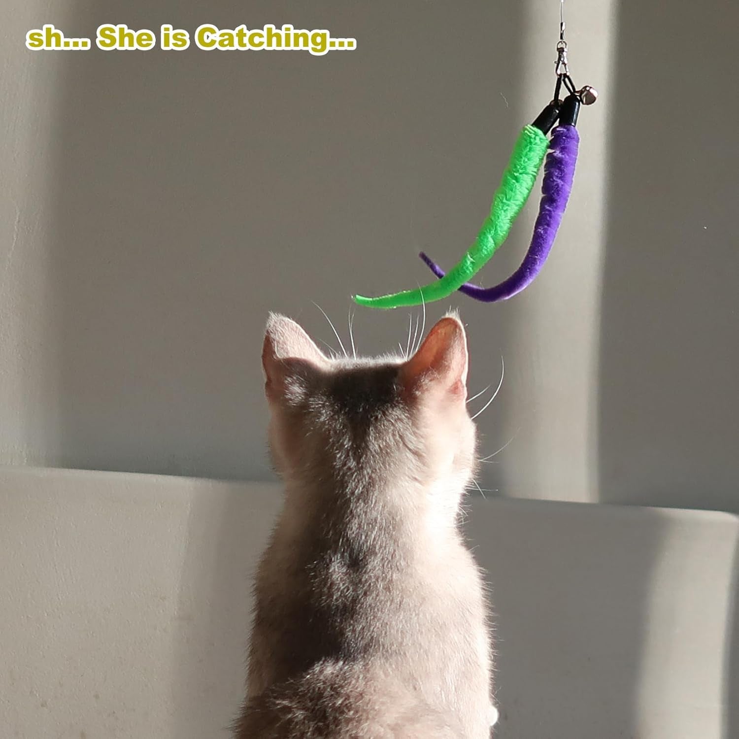 Interactive Cat Toy Set: 2 Retractable Wands and 9 Feather Refills for Indoor Cats - Engaging Play and Exercise Solutions
